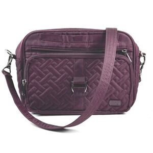 Lug Carousel Crossbody Bag Women Medium Maroon Good Quilted Multi-Pocket Travel